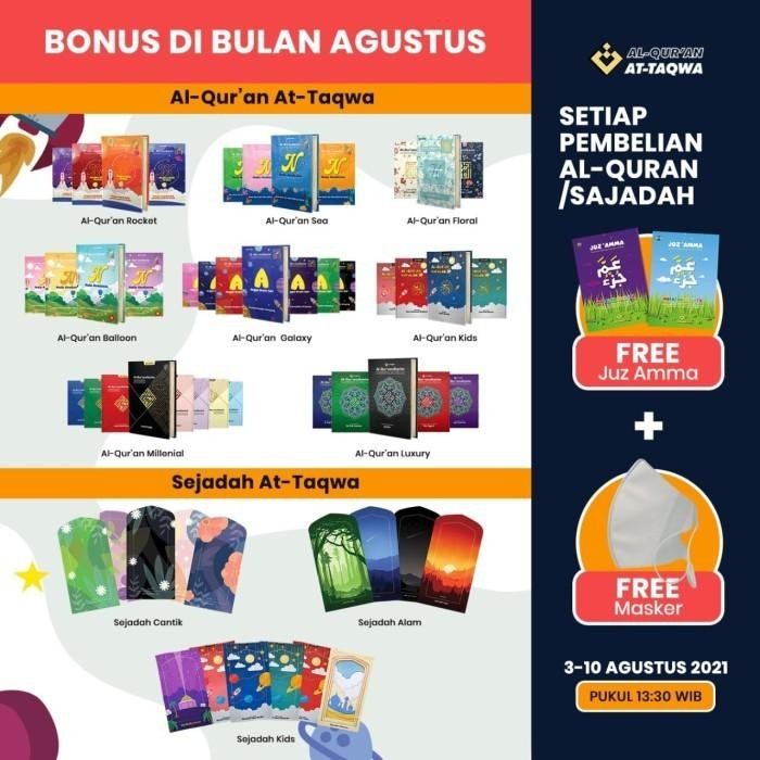 (PROMO) Alquran/Sajadah Custom Free Juz Amma + Masker Hadiah Kado Gift lembut dan halus