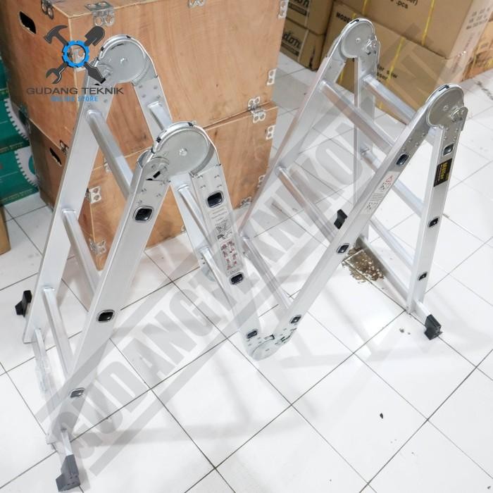 Tangga Lipat Multifungsi Aluminium Almunium 3.4M Mollar 4x3 Multipurpo Terbaik