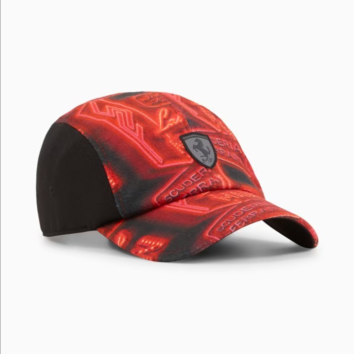Scuderia Ferrari F1 2024 Las Vegas GP Race Neon Energy Cap. Topi Unisex Pria Wanita Formula 1