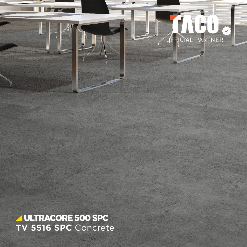 TACO Lantai SPC 5mm Klik Motif Batu Per 1 Box (Isi 12 Lembar / 2,16 m²) - TV 5516 Concrete