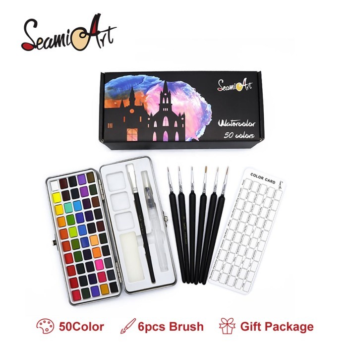 

TERBARU MIC-272 SEAMIART 50COLOR SOLID WATERCOLOR PAINT GIFT SET WITH 6PCS BISA GOSEND!