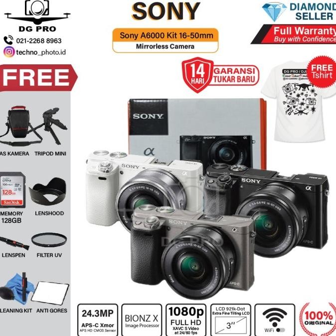 Sony Alpha A6000 Kit 16-50Mm Garansi Original - Sony A6000 Kit 16-50Mm
