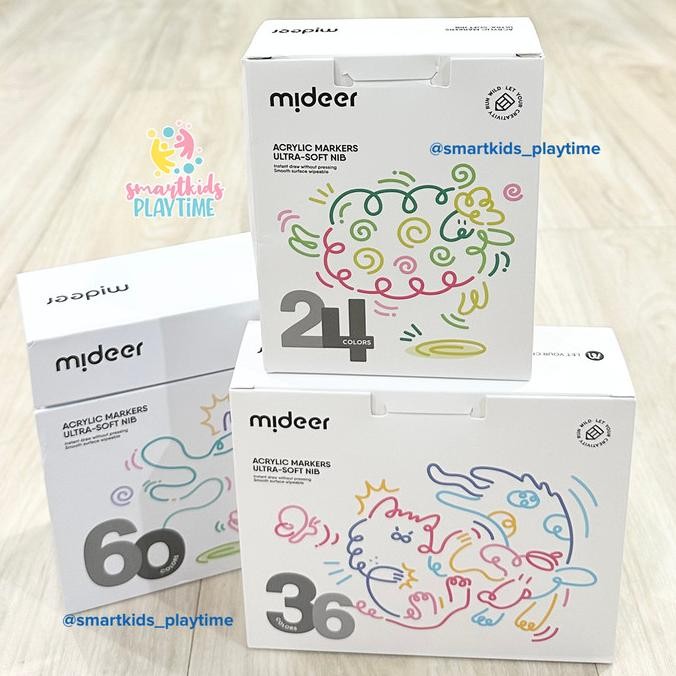 

Mideer Acrylic Markers Ultra-Soft Nib Set Kesenian Anak