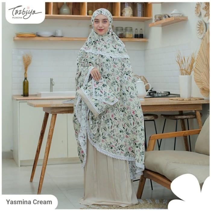 Mukena Dewasa Tazbiya Yasmina Series Purpel/Cream lembut premium