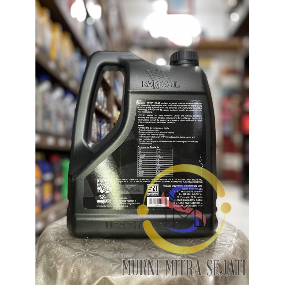 Bardahl Hvp C7 Synthetic Oli Diesel Sae 10W-40 10W40 10 W 40 Galon 4 L