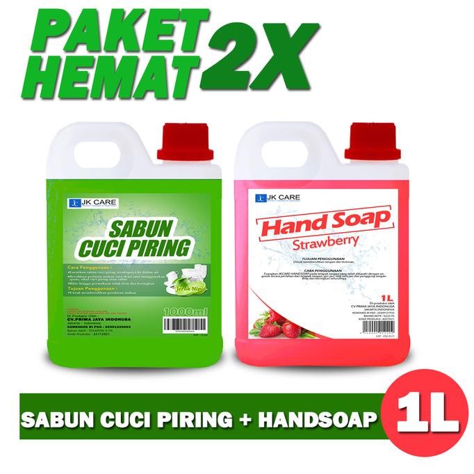 

SALE! [PAKET HEMAT] SABUN CUCI PIRING JERUK NIPIS & SABUN CUCI TANGAN 1LITER