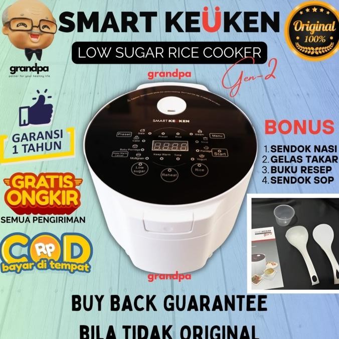 Smart Keuken Gen-2 Low Carbo Rice Cooker Anti Diabetes