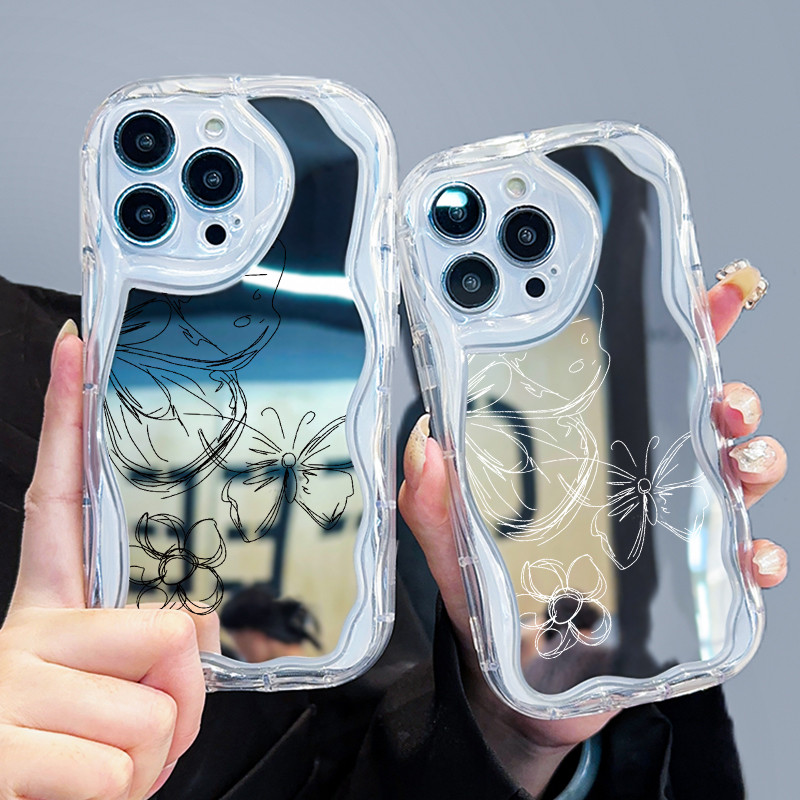 Casing Hp Untuk Samsung Galaxy S23 Plus S23 Ultra S23 FE Case Casing Line Butterfly Pattern Kesing H