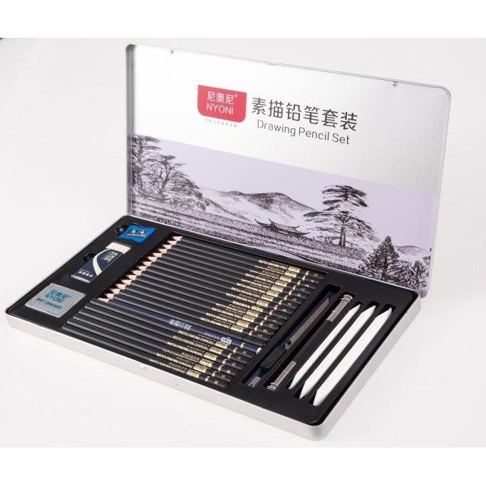 

Nyoni Drawing/Sketch Pencil Set In Tin Box Original Dan Terpercaya