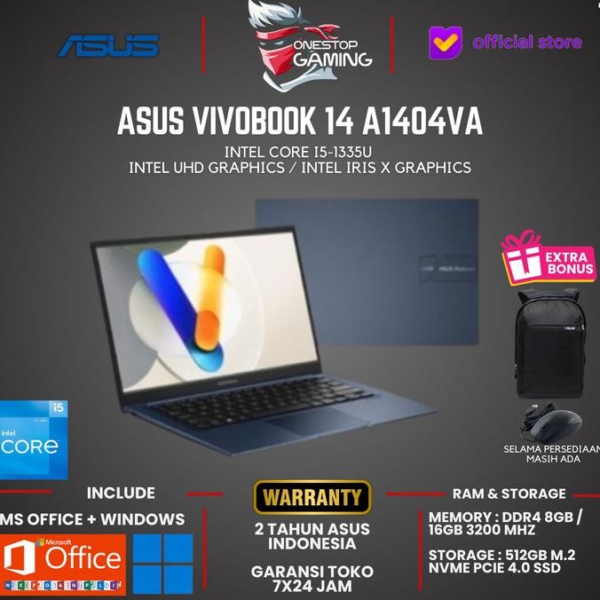 Asus Vivobook 14 A1404Va 14" Core I5-1335U 8Gb Ssd 512Gb Ips