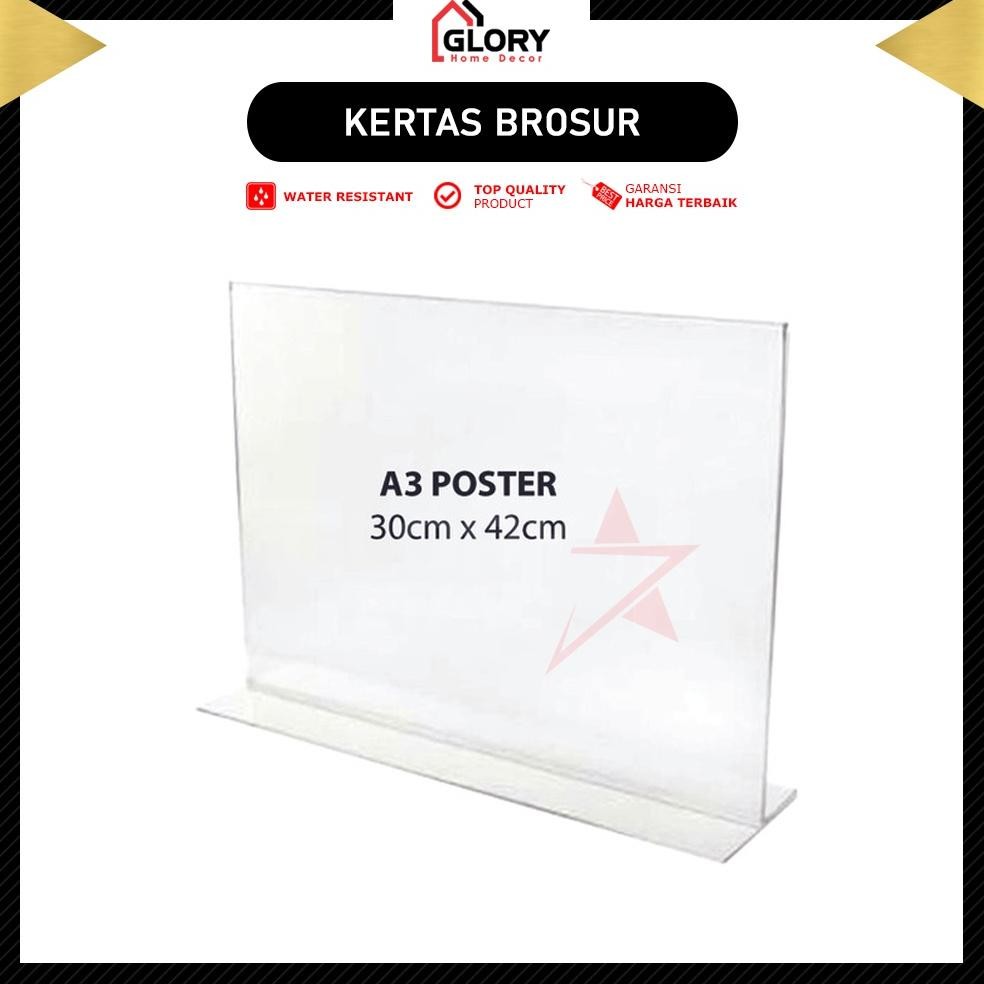 

DESPO AKRILIK TEMPAT BROSUR A3/ACRYLIC TENT CARD HOLDER STAND 2SISI A3 TYPE-T LANSCAPE