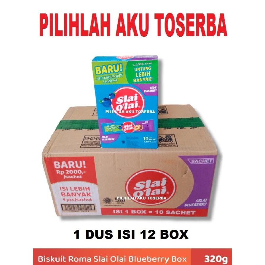 

Ele Biskuit Roma Slai O'Lai Blueberry - (1 Kardus Isi 12 Box)