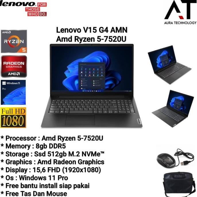 Lenovo V15 Amd Ryzen 5-7520U 8Gb Ssd 512Gb 15,6" Windows 11 Pre