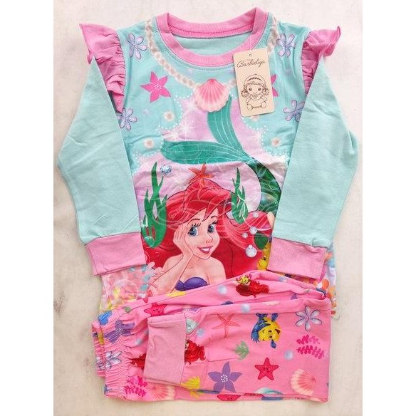KLO Piyama Baju Tidur Karakter Anak Glow In The Dark Little Mermaid Ariel B1065LL