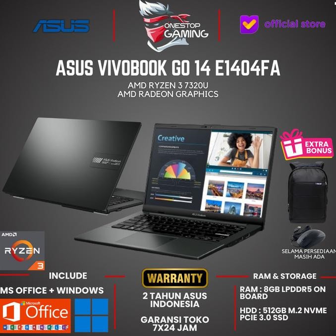 Asus Vivobook Go 14 E1404Fa-Fhd351 Amd Ryzen 3 W11 Ohs
