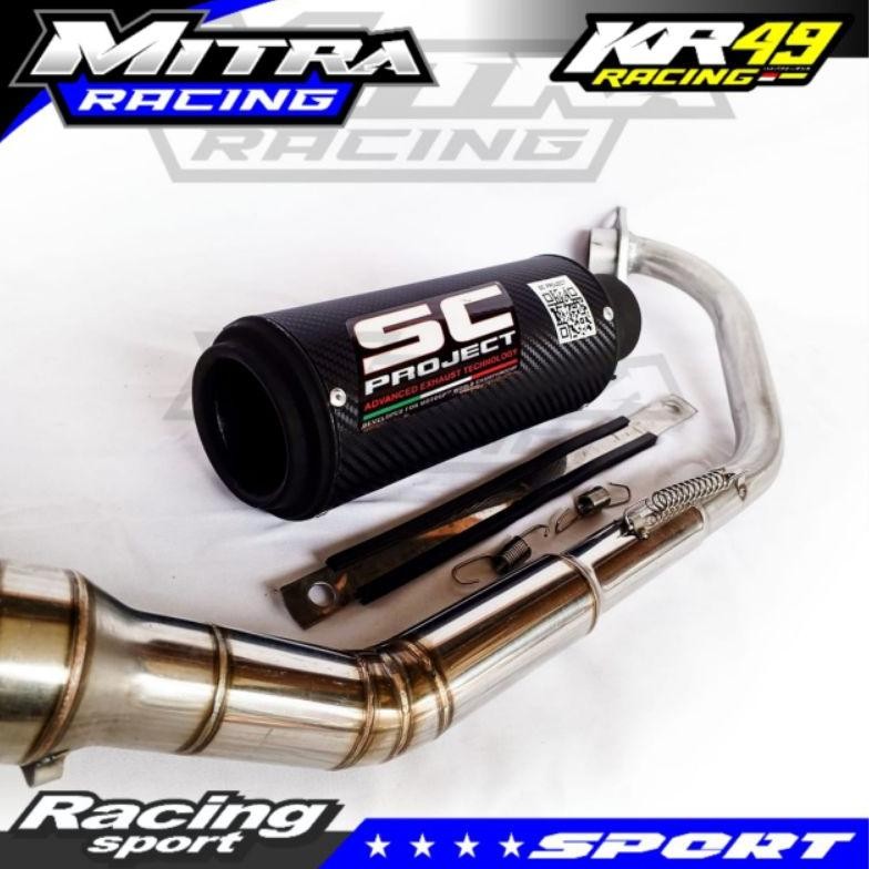 By05 Knalpot SC Project Standar Racing Bass Gahar Semi Kompetisi Untuk Motor Sonic Byson Vixion R15v