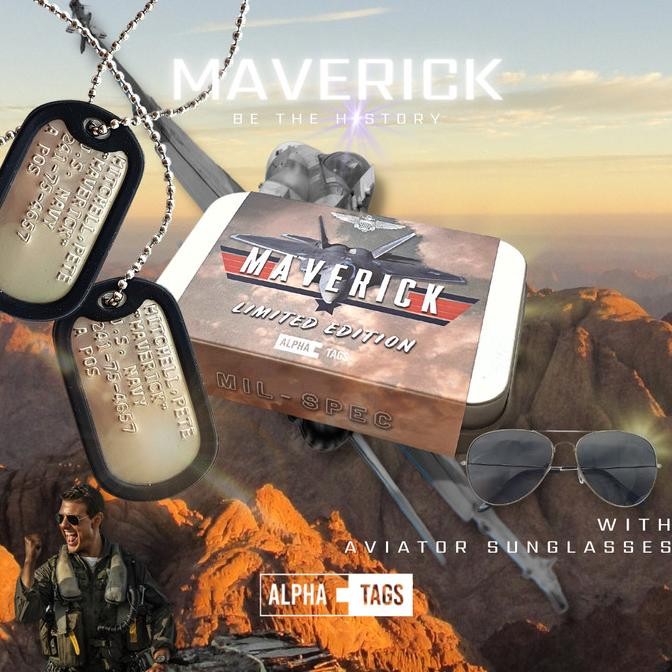 Kalung Dog tag maverick Top Gun edition / kalung tentara / dogtags
