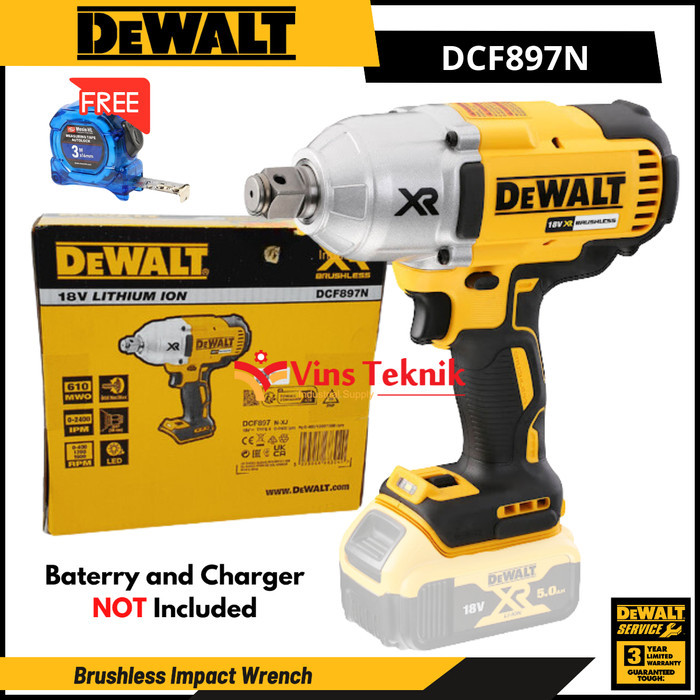 Cordless Impact Wrench 3/4inch 20V DEWALT DCF897N DCF897 XR