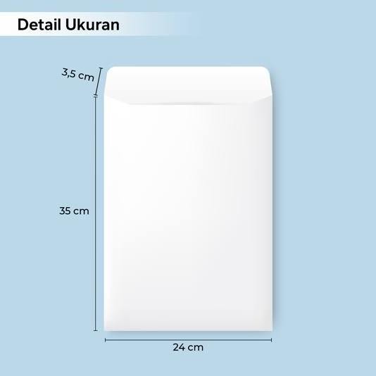 

Business White Plain Envelope F4 Map Amplop Putih Folio Polos