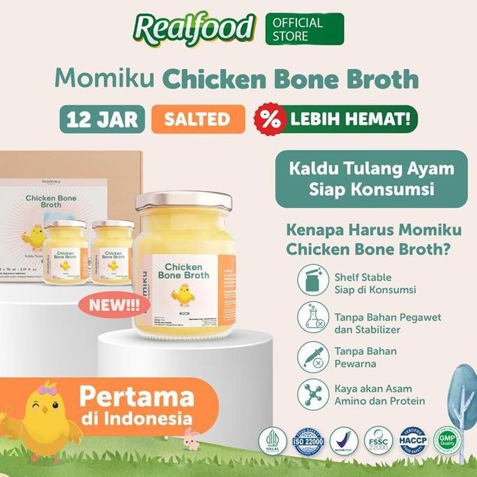 

[New 12 Jar] Realfood Momiku Chicken Bone Broth Salted