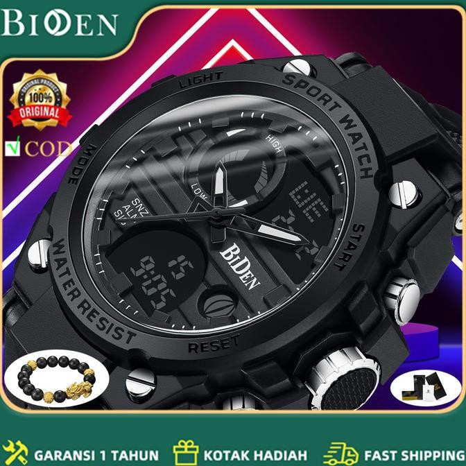 Biden Jam Tangan Pria Digital&Analog Olahraga Militer Pria Talisilikon