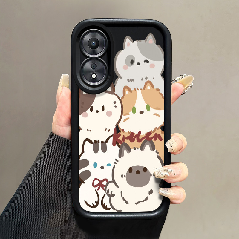 Casing Hp OPPO A78 Case Casing pelindung silikon Softcase lunak baru HP Kesing kucing layar penuh