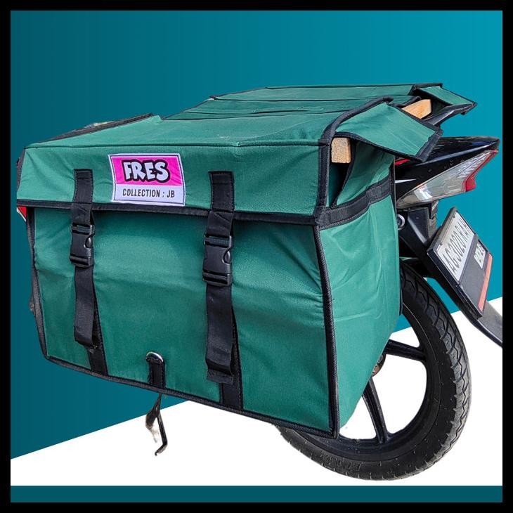terbaru  tas obrok kurir anti air tas motor samping bahan kanvas tebal ready
