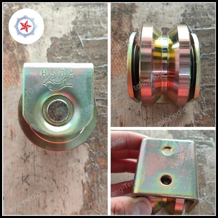 Roda Rel Besi Baja 3" Inch Model V Groove Untuk Gerbang Pagar Rumah