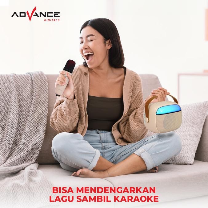 Speaker Advance V6 Portable Led 2 Mic Karaoke Bluetooth