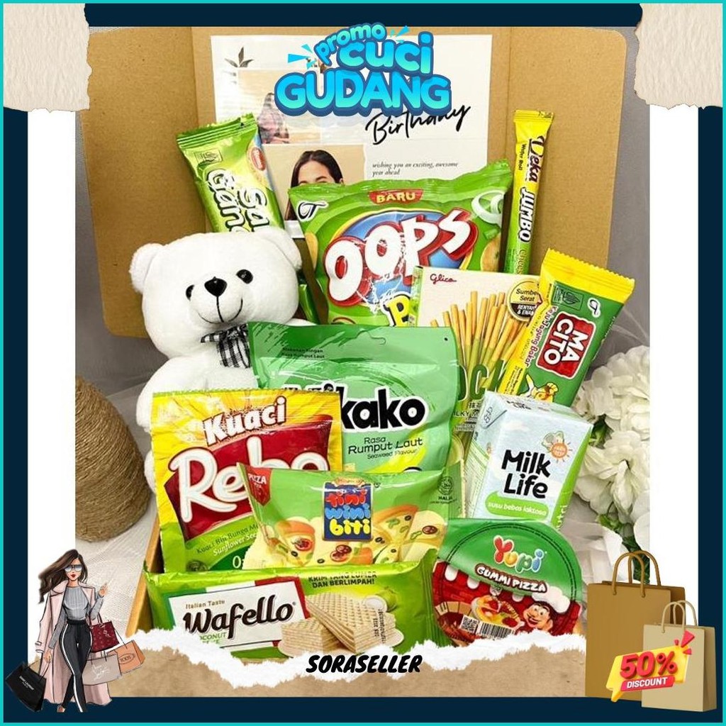 

Snack Box Kado Ulang Tahun / Hampers Snack Murah / Buket Snack / Buket Jajan / Kado Ulang Tahun / Hadiah Ulang Tahun / Hadiah Valentine / Kado Valentine / Kado Anniversary / Hadiah Anniversary / Hadiah Birthday / Hampers Cewek Siap Kirim