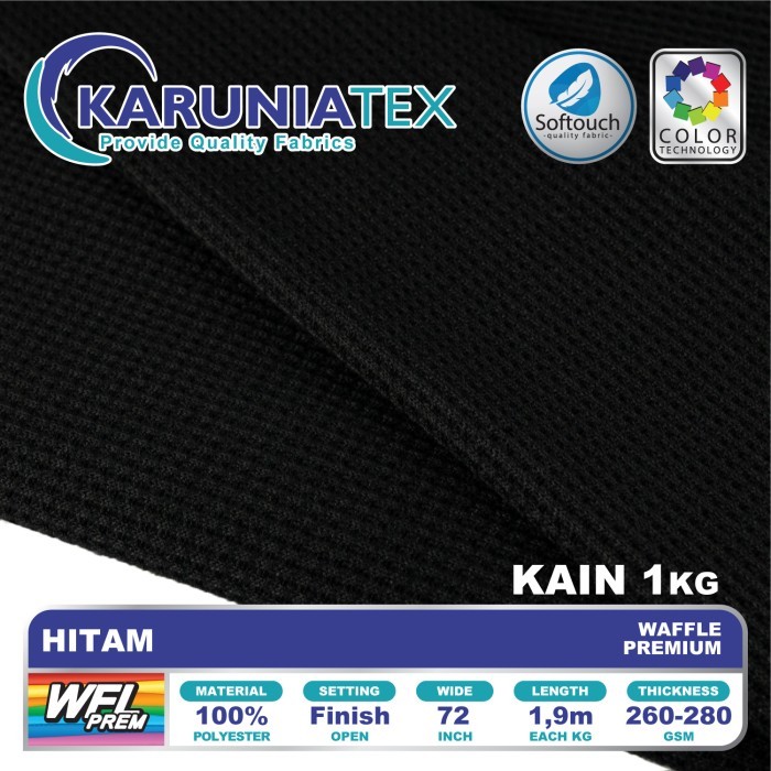 

Kain Waffle Premium Kiloan Hitam Karunia Textile