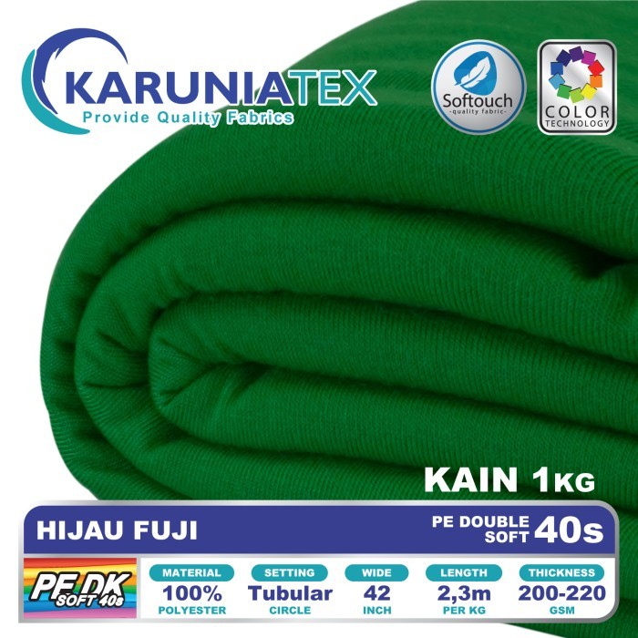 

Kain Bahan Kaos PE Double Soft Premium Kiloan Hijau Fuji (Bahan Sweater)