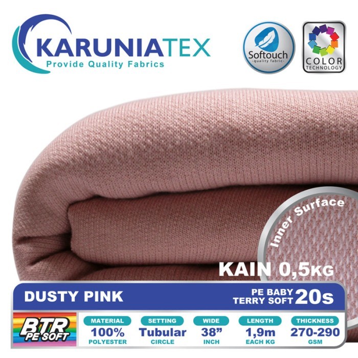 

Bahan Baby Terry PE Soft 20s 0,5Kg Dusty Pink Karunia Textile