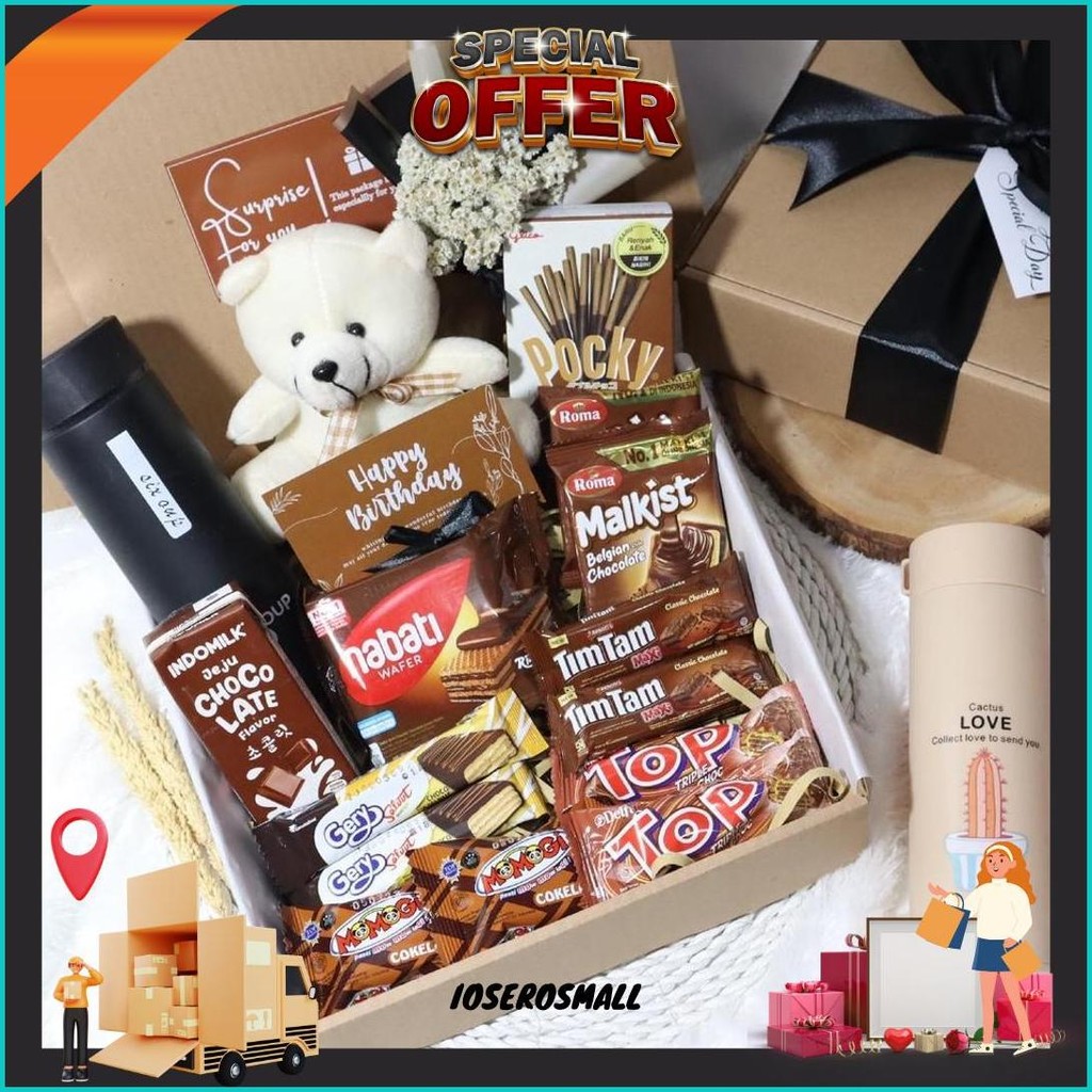 

Hampers Snack Coklat | Kado Ulang Tahun Wisuda | Gift Box Ultah Sempro Cowok Cewek | Snack Box Termurah Banget