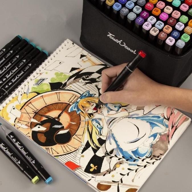 

Spidol Warna Warni Gambar Sketsa Dua sisi - Touch Marker Twin Drawing