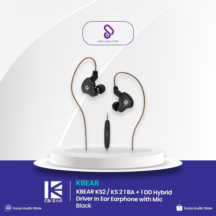 KBEAR KS2 / KS 2 1 BA + 1 DD Hybrid Driver In Ear Earphone