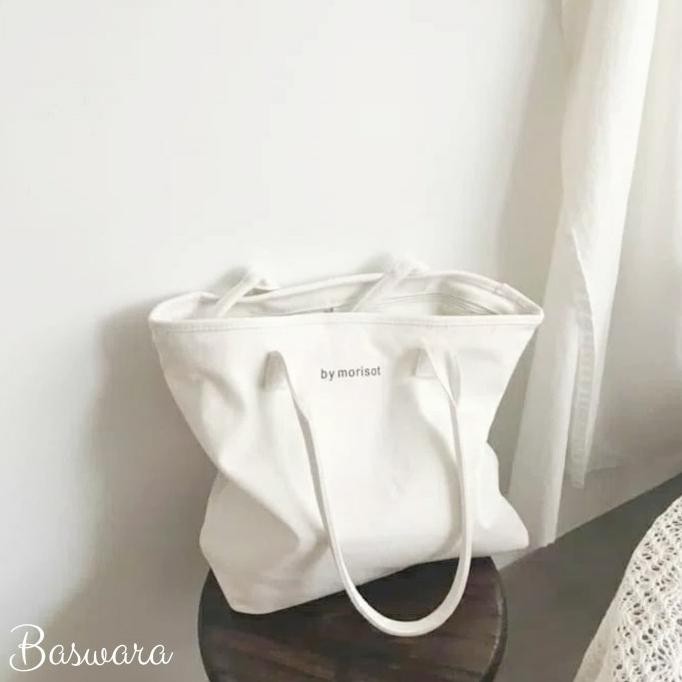 Tw1829 Totebag Kanvas Tas Wanita Kasual Simpel Shoulder Bag Modis