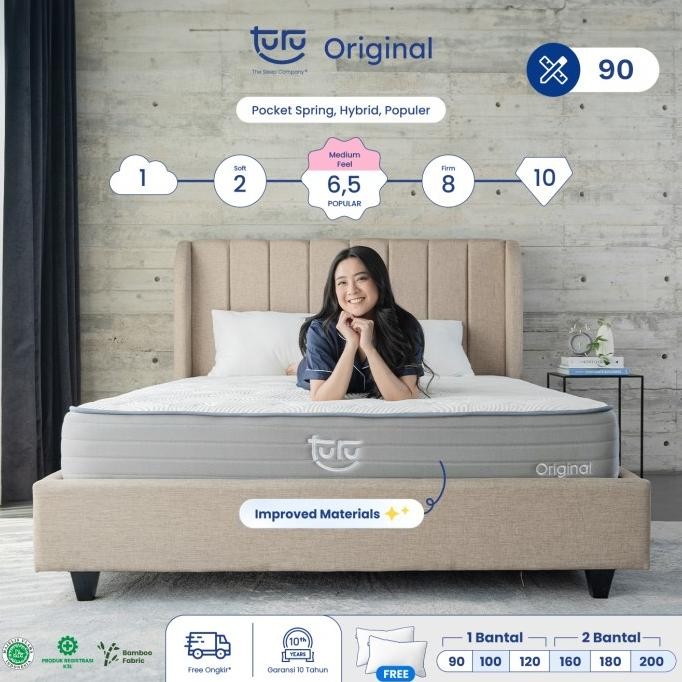 Kasur Pocket Spring Bed Turu Original Uk. 90X200 (Single) Free Bantal