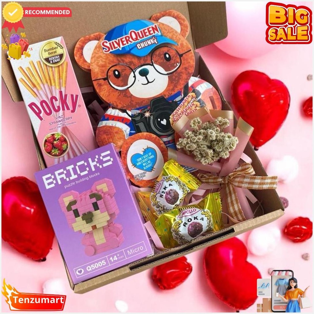 

Hampers Coklat Silverqueen Bear Love Valentine Goft Box Pocky Roka Boneka Terlaris
