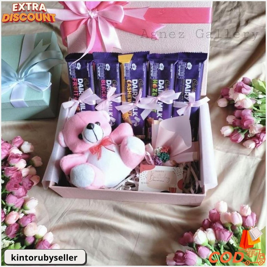 

Hampers Coklat Snack Box / Kado Valentine Ulang Tahun Wisuda Natal / Souvenir Ulang Tahun / Cadbury Bisa Cod
