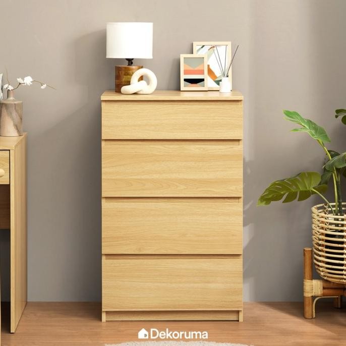 Moku Lemari Laci Kayu Olahan - Drawer 4 Susun