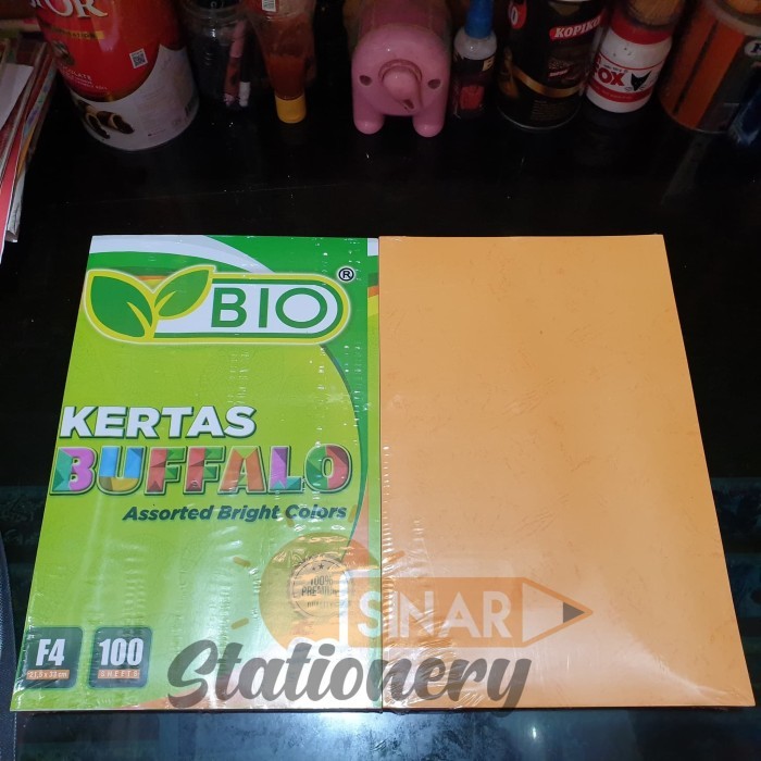 

Cover/Kertas Bufallo Bio Orange 1pak isi 100pc