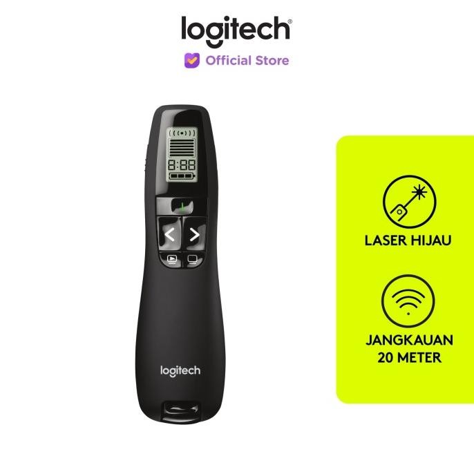 Logitech R800 Remote Pointer Presentasi Wireless Laser Hijau