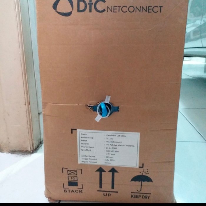 Laris Dtc Cable Utp Cat 6 Blue 305 Meter/ Kabel Utp Cat 6 Dtc Biru, 305M