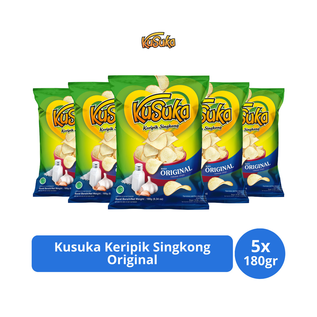 

Kusuka Keripik Singkong Original 180gr x 5 pcs