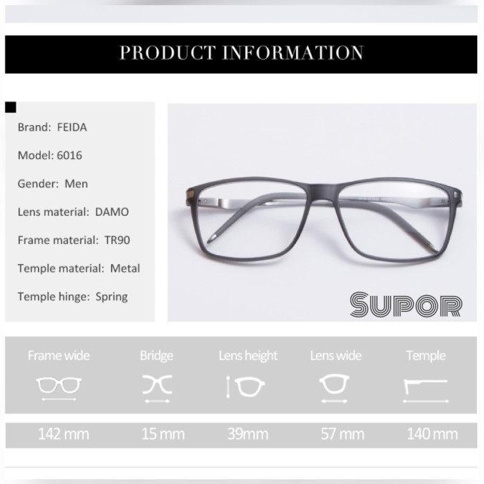 KACAMATA KOREA FF8 ORIGINAL FULL FRAME KACA MATA PRIA MINUS TINGGI +