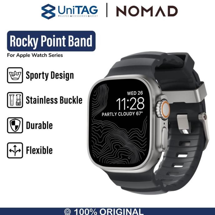 Strap Apple Watch Ultra 2 10/9/8/7/SE 49/46/45/44/42/41mm Nomad Rocky Point Sport Rubber Soft Band