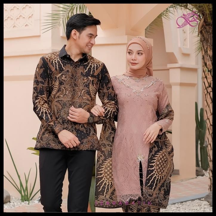 Kebaya Calista Mocca - Gaun Kebaya Couple Batik Modern Best Seller