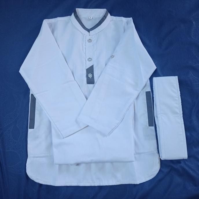 SETELAN BAJU KOKO PUTIH ANAK LAKI-LAKI LENGAN PANJANG 1-14 TAHUN