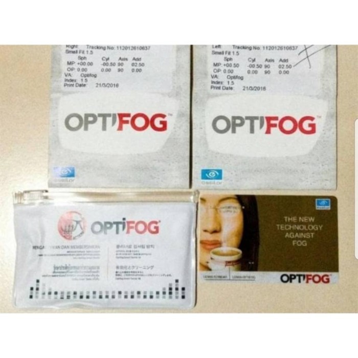 Lensa Essilor Optifog / Anti Embun